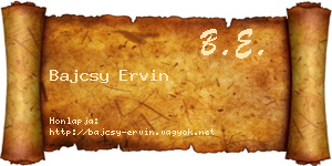 Bajcsy Ervin névjegykártya