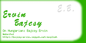 ervin bajcsy business card